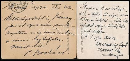 cca 1910 dr. Rajner Lajos püspöknek és Madarász István apátnak szóló 2 db képeslap