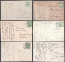 ca 1900-1910 Dr. Verzár János oraviczabányai és kolozsvári orvos névjegykártyája és 9 db képeslapja