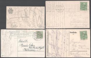 ca 1900-1910 Dr. Verzár János oraviczabányai és kolozsvári orvos névjegykártyája és 9 db képeslapja