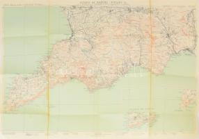 cca 1970 Olasz turistatérkép, Carta delle zone turistiche D'Italia, Consociazione Turistica Italiana, Gruppo di Brenta,70x100cm