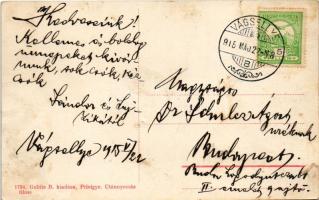 1915 Bajmóc, Bojnice; Bajmóc vára (Pálffy várkastély), utca. Gubits B. kiadása Privigyén 1734. (W.L....