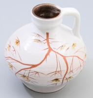 Retro német faág mintás füles váza, jelzett, kis kopással, m: 14 cm