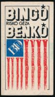 Riskó Géza: Bingo, Benkó! Tengerentúli riport. Benkó Sándor (1940-2015) Kossuth- és Liszt Ferenc-díjas zenész, klarinétos, a Benkó Dixieland Band alapítója által aláírt példány! Bp., 1985, Idegenforgalmi Propaganda Vállalat, 164+(20) p. Kiadói papírkötés, kissé viseltes borítóval.