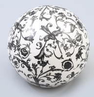 Gömb alakú mázas kerámia asztaldísz, m: 14 cm