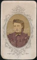 ca 1865 Bott Emília (1847-1898) vizitkártya fotója Kirschner V. budai műterméből kis sérüléssel
