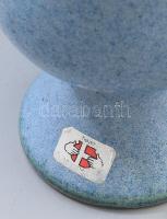 cca 1970 Hojer Pottemageri dán iparművész modern mázas kerámia talpas pohár szett, jelzett, hibátlan...