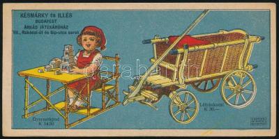 Késmárky és Illés Árkád játékáruház számolócédula