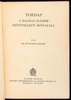 Wünscher Frigyes: Tordas, a Balogh Elemér szövetkezeti mintafalu. Debrecen-Budapest, (1943.), Csáthy Ferenc, 464+4 p. + 48 (főként fényképek, ebből 2 színes) t. + 7 (térképek) t. Szövegközti rajzokkal, ábrákkal gazdagon illusztrált. Átkötött aranyozott gerincű félvászon-kötés, kopott borítóval, számos ceruzás aláhúzással és bejelöléssel.