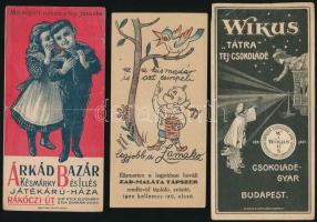 3 db számolócédula (Árkád Bazár, Wirkus, stb.), sérülésekkel