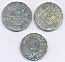 Vegyes 3db-os érme tétel, benne: Német Birodalom 1914A 1/2M Ag + Ausztria 1925. 1/2Sch Ag + Svájc 1942B 1/2Fr Ag T:XF Mixed 3pcs of coins lot, including: German Empire 1914A 1/2 Mark Ag + Austria 1925. 1/2 Schilling Ag + Switzerland 1942B 1/2 Franc C:XF
