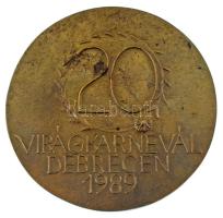 Ligeti Erika (1934-2004) 1989. "Virágkarnevál Debrecen 1989" bronz emlékérem (98mm) T:AU