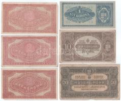 1920. 1K + 2K (3x, ebből 1db csillagos sorszámmal) + 10K + 20K T:F,VG, közte egy XF