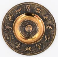 Vastag iparművész bronz falidísz, d: 19 cm