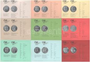 Cseh Köztársaság 1994-2000. 14db-os Tájékoztató lap tétel a Cseh Nemzeti Bank ezüst emlékérme kiadás...