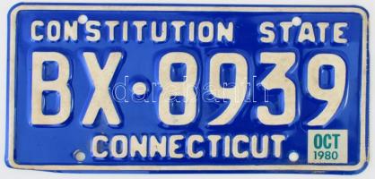 1980 Amerikai autó rendszámtábla. 30x15 cm