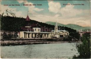 1911 Vatra Dornei, Dornavátra, Bad Dorna-Watra (Bukovina, Bucovina, Bukowina); Bahnstation / railway station. Verlag der Papierhandlung Hammer (crease)