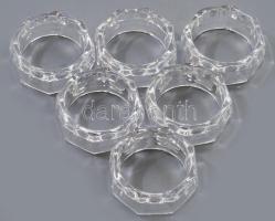 6 darabos kristály szalvétagyűrű szett, d: 5 cm