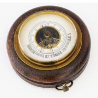 Régi német fatokos barometer, d: 13 cm