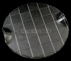 Préselt kristály tortatál, geometrikus mintával, hibátlan, d: 32 cm