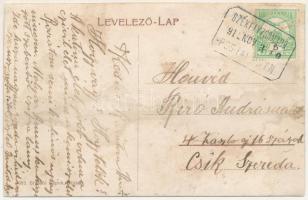 1912 Székelyzsombor, Zsombor, Jimbor; Templom torony a papi lakkal. Brassói Lapok 683. / church towe...