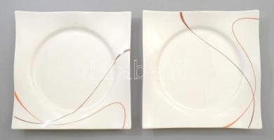 Ritzenhoff Via Scala asztalközép kínáló pár, jelzett, hibátlan, 26,5x26,5 cm