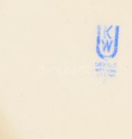 Német historikus jelenetekkel díszített jelzett fogkefetartó, m: 12,5 cm