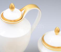 1913 KPM kétszemélyes hatrészes kávészervírozó szett, jelzett, hibátlan, m: 22 cm alatt