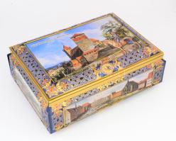 Süteményes lemezdoboz, jó állapotban, 41x30 cm