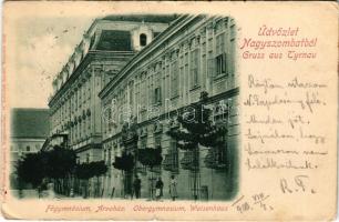 1900 Nagyszombat, Tyrnau, Trnava; Főgimnázium, árvaház. Winter Zsigmond kiadása / high school, orpha...