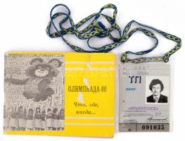 1980 Moszkvai Olimpia műsorfüzet és fényképes belépő