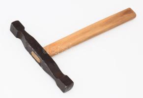 Antik jelzett ötvös kalapács, h: 31 cm