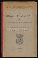 Kőhalmi Béla - Pikler Blanka (szerk.): Magyar könyvészet 1915. II. Könyvkereskedelmi üzleti címtár. Magyar Könyvkereskedők Évkönyve 26. évf. I. köt. Bp., 1916, Magyar Könyvkereskedők Egylete (Pallas-ny.), L+(2)+166+(1) p. Kiadói félvászon-kötés, kissé viseltes borítóval és gerinccel.