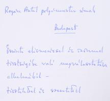 Tőkés László református püspök autográf gratuláló sorai és aláírása Rogán Antal V. kerületi polgármesternek megválasztásának alkalmából, + Kuncze Gábor belügyminiszter által aláírt üdvözlőlap