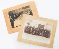 cca 1900 Katonai csoportkép nagy méretű fotó, kartonon 33x24 cm + 1941-es esküvő feliratozott fotója