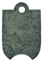 1916. "Pest-Pilis-Solt-Kiskun Vármegye" Zn ebadójegy / kutyabárca, "45876" sorszámmal (23x33mm) T:VF