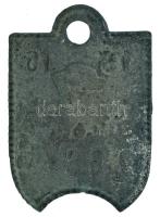 1916. "Pest-Pilis-Solt-Kiskun Vármegye" Zn ebadójegy / kutyabárca, "45876" sorsz...