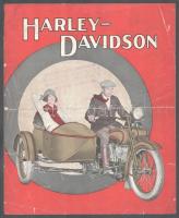 cca 1920-1930 Harley-Davidson. The New Harley-Davidson 350 c.c. Színes, illusztrált, angol nyelvű Harley-Davidson reklámprospektus,"Magyariországi vezérképviselet Majláth Mihály..." bélyegzéssel, sérült, kopott, 24x20 cm