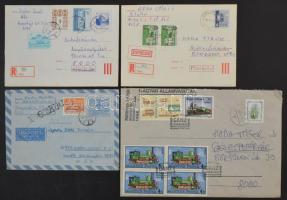 Átnézetlen, érintetlen modern anyag az 1980-1990-es évek levelezéséből sok érdekességgel, nagyon sok díjjegyessel és díjkiegészített díjjegyessel, közel 1.000 küldemény hosszú dobozban