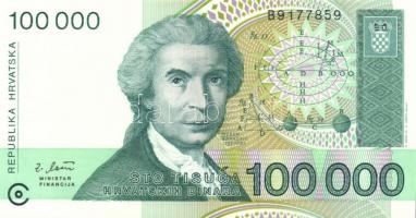 Horvátország 6 klf db modern bankjegy T:I