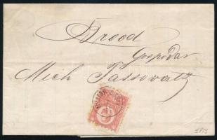 1871 5kr on domestic cover "MILITÄR SISSEK" - "BROOD", 1871 Réznyomat 5kr távolsági levélen "MILITÄR SISSEK" határőrvidéki gyűszübélyegzés - "BROOD"