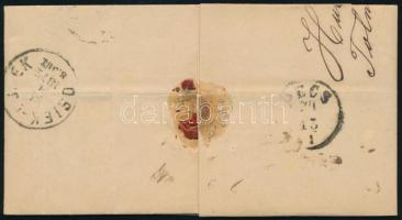 1874 Látványosan képbe fogazott Réznyomat 5kr távolsági levélen "TOLNA" - Essegg 1874 Lith...