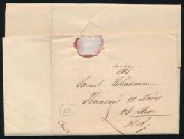 1865 15kr levélen "TEMESVÁR" - Wien 1865 15kr on cover "TEMESVÁR" - Wien