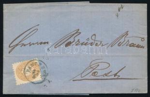 1864 15kr on cover "PANCSOVA" - Pest, 1864 15kr levélen "PANCSOVA" - Pest