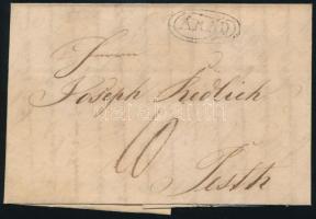 1837 Levél 10kr portóval "ARAD" - Pesth, 1837 Cover with 10kr postage due, "ARAD" - Pesth