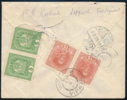 1918 Ajánlott levél osztrák bérmentesítéssel a WIPPACH / VIPAVA-i (Szlovénia) tábori kórházból