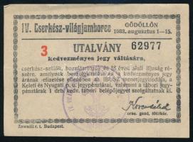 1933 Gödöllő Jamboree utalvány kedvezményes jegy vásárlására / 1933 Gödöllő Jamboree voucher for discounted train ticket