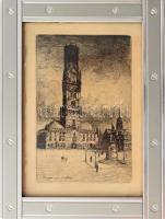 Jelzés nélkül: Bruges (Brugge). Rézkarc, papír. üvegezett keretben. 14x9 cm