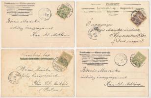 4 db RÉGI (1905 előtti) művészlap: hölgyek, közte 1 litho / 4 pre-1905 lady art postcards, with 1 li...