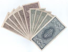 1945. 1.000.000MP (5x) + 10.000.000MP + 100.000.000MP (4x) + 1.000.000.000MP T:F, közte szép papír, ...