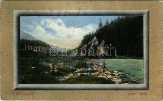 1911 Tusnádfürdő, Baile Tusnad; Alsó vasúti híd. Brunner Lajos kiadása / railway bridge (fl)